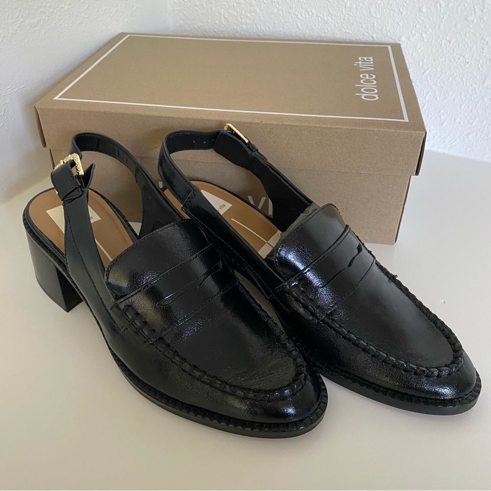 Dolce Vita Black Penny Loafer Heels